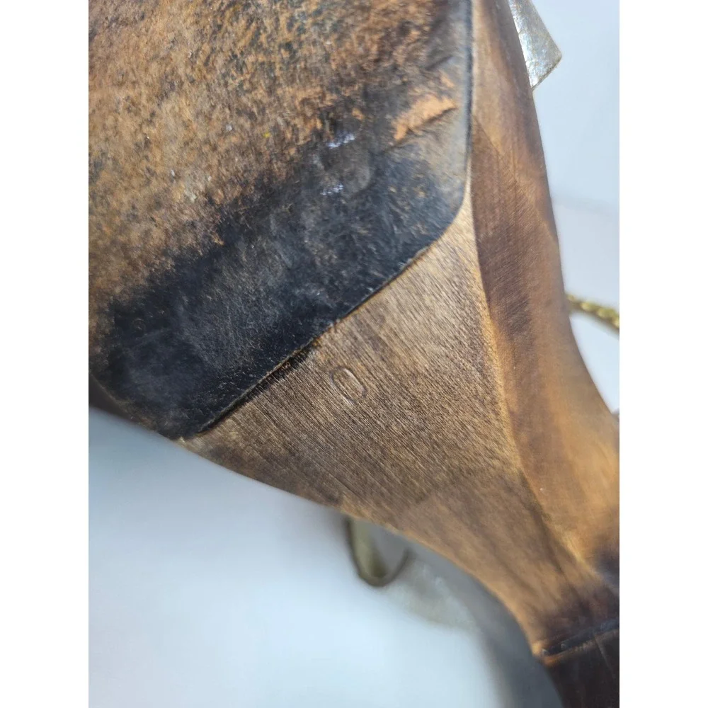Coleen Cordero W's size 7?SilverStuddedGemstone WoodWedgePlatform Slipper Flaw!!